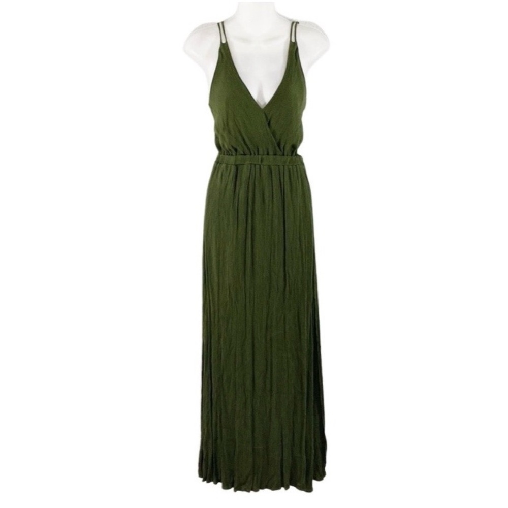Backless - Elegant Olive Green Maxi Dress - Lulus - M